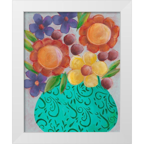 Sunny Floral II White Modern Wood Framed Art Print by Moore, Regina