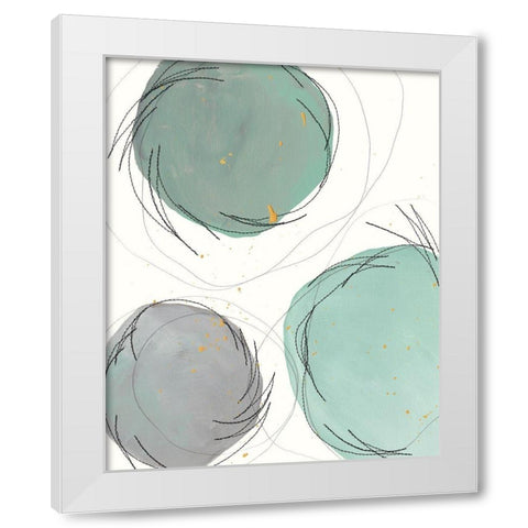 Encircled Orbits II White Modern Wood Framed Art Print by Moore, Regina