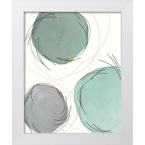 Encircled Orbits II White Modern Wood Framed Art Print by Moore, Regina
