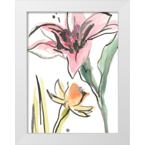 Ink Wash Garden II White Modern Wood Framed Art Print by Vess, June Erica