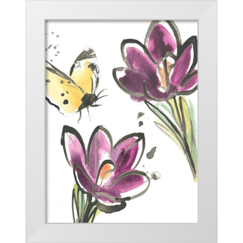 Ink Wash Garden VI White Modern Wood Framed Art Print by Vess, June Erica