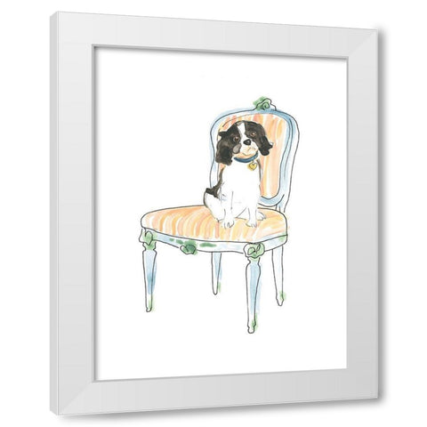 Petite Chien I White Modern Wood Framed Art Print by Vess, June Erica