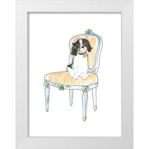 Petite Chien I White Modern Wood Framed Art Print by Vess, June Erica