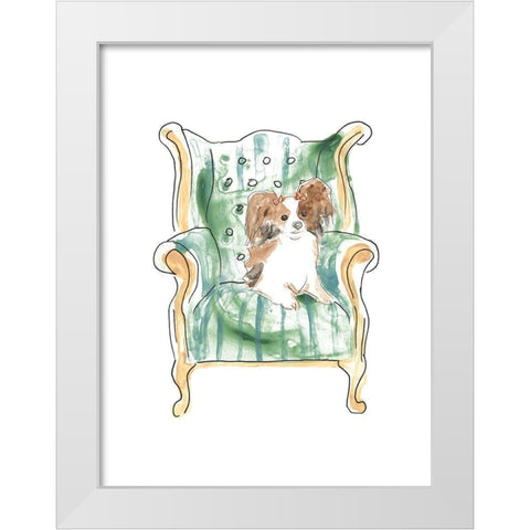 Petite Chien III White Modern Wood Framed Art Print by Vess, June Erica