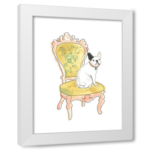 Petite Chien IV White Modern Wood Framed Art Print by Vess, June Erica
