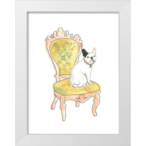 Petite Chien IV White Modern Wood Framed Art Print by Vess, June Erica