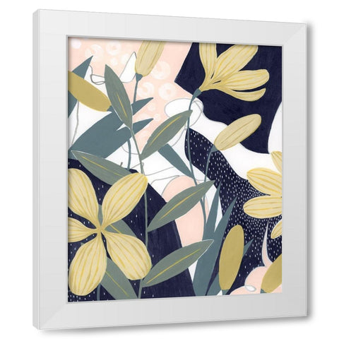 Flores Noche I White Modern Wood Framed Art Print by Popp, Grace