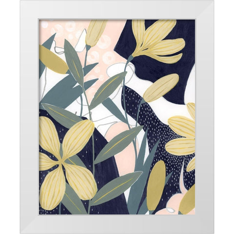 Flores Noche I White Modern Wood Framed Art Print by Popp, Grace