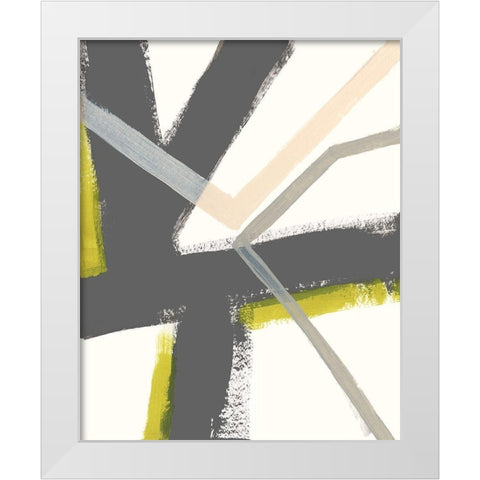 Linear Pulse III White Modern Wood Framed Art Print by Vess, June Erica