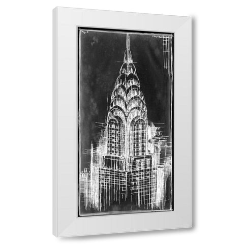 Custom Chrysler Blueprint (SUN) White Modern Wood Framed Art Print by Harper, Ethan