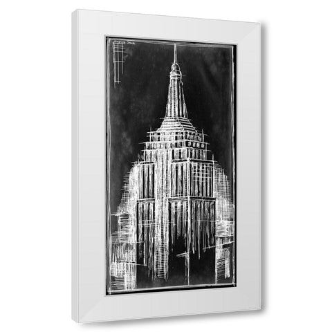 Custom Empire State Blueprint (SUN) White Modern Wood Framed Art Print by Harper, Ethan