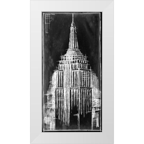 Custom Empire State Blueprint (SUN) White Modern Wood Framed Art Print by Harper, Ethan