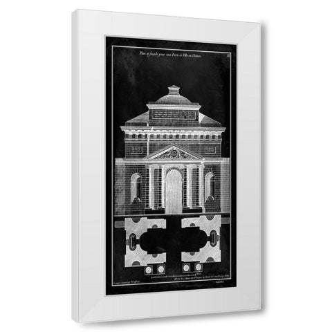 Custom Palace Facade Blueprint I (SUN) White Modern Wood Framed Art Print by Vision Studio