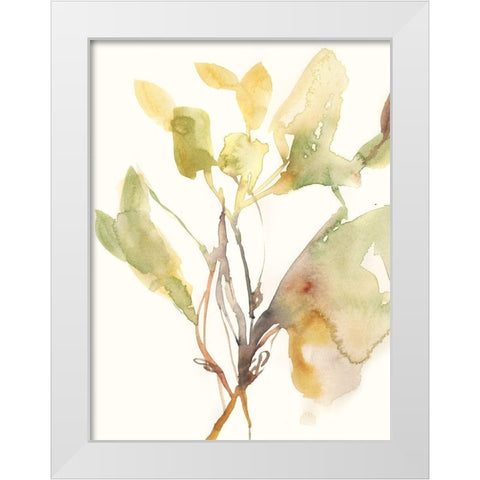 Ebbing Leaves I White Modern Wood Framed Art Print by Goldberger, Jennifer