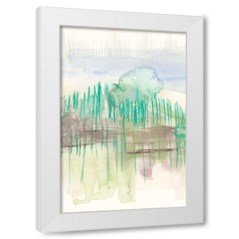 Verde Horizon I White Modern Wood Framed Art Print by Goldberger, Jennifer