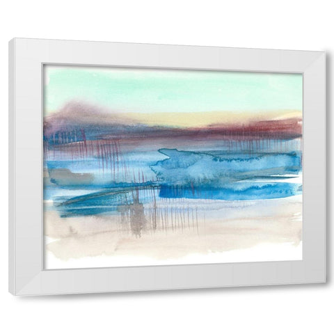 Burgundy Horizon I White Modern Wood Framed Art Print by Goldberger, Jennifer