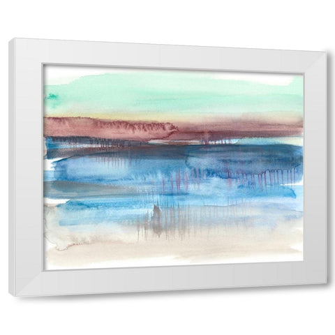 Burgundy Horizon II White Modern Wood Framed Art Print by Goldberger, Jennifer