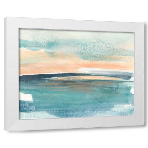 Peachy Salt Spray I White Modern Wood Framed Art Print by Goldberger, Jennifer