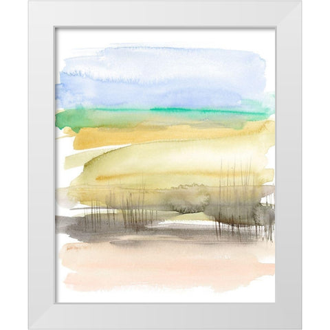 Grassy Marsh I White Modern Wood Framed Art Print by Goldberger, Jennifer