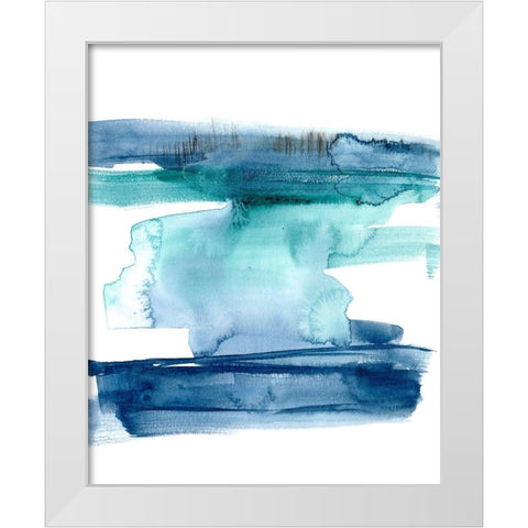 Teal Inside II White Modern Wood Framed Art Print by Goldberger, Jennifer
