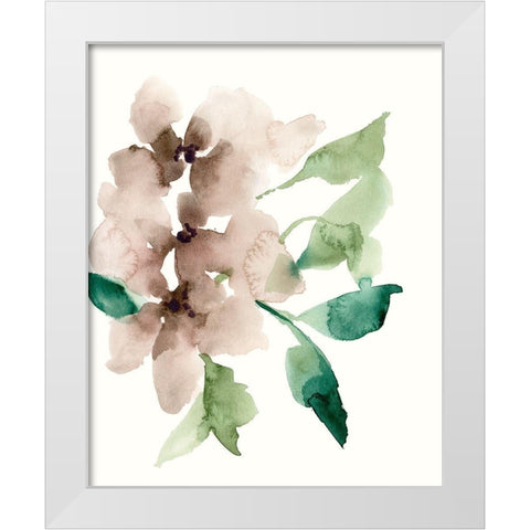 Mauve Flowers II White Modern Wood Framed Art Print by Goldberger, Jennifer