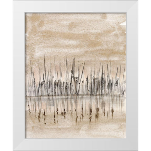 Marshline Reflection II White Modern Wood Framed Art Print by Goldberger, Jennifer
