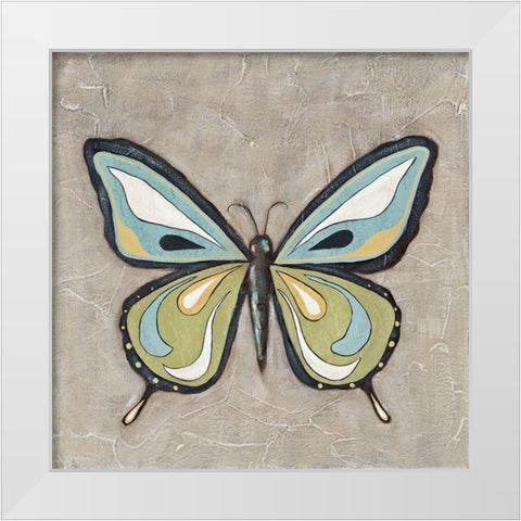 Graphic Spring Butterfly I White Modern Wood Framed Art Print by Reynolds, Jade