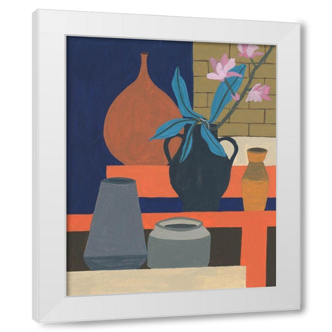 Vases on a Shelf I White Modern Wood Framed Art Print by Wang, Melissa