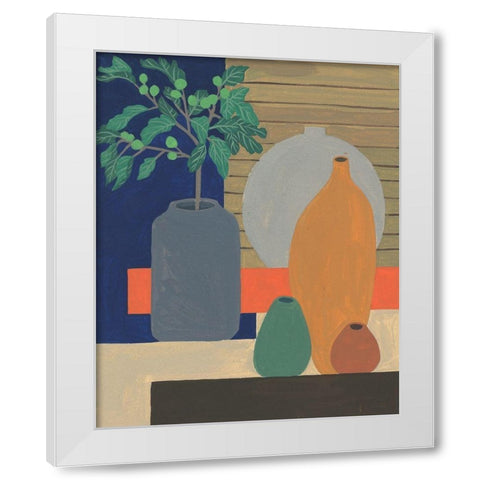 Vases on a Shelf III White Modern Wood Framed Art Print by Wang, Melissa