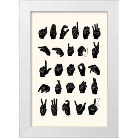 Sign Language I White Modern Wood Framed Art Print by Scarvey, Emma