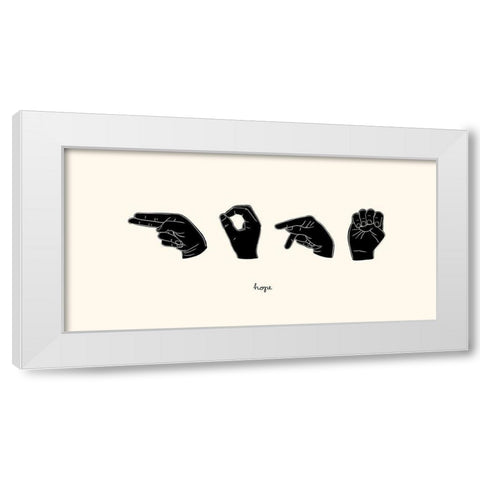 Sign Language II White Modern Wood Framed Art Print by Scarvey, Emma