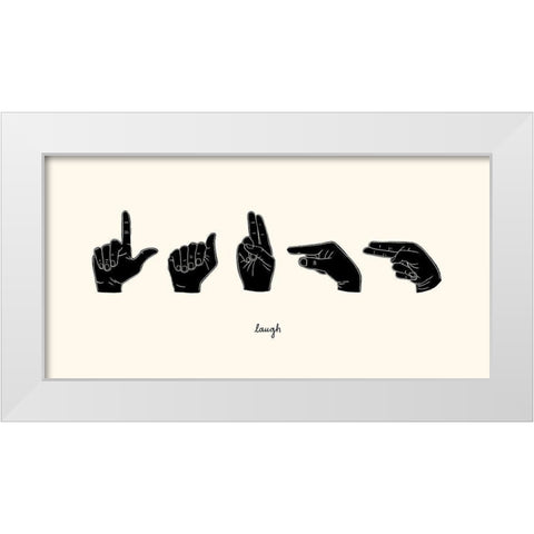 Sign Language III White Modern Wood Framed Art Print by Scarvey, Emma