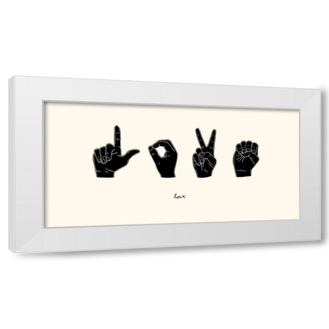 Sign Language IV White Modern Wood Framed Art Print by Scarvey, Emma