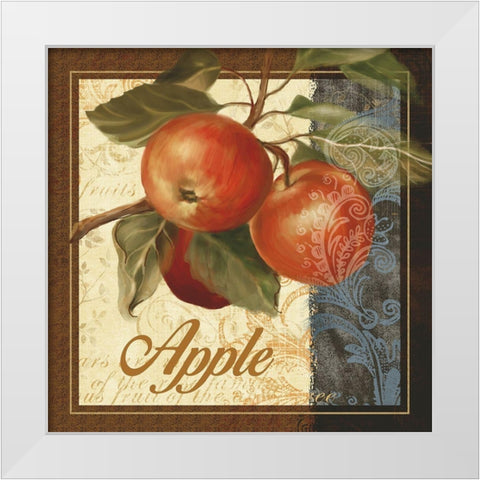Fruit Illustration I White Modern Wood Framed Art Print by White, Abby
