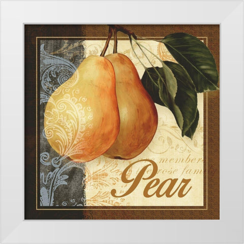 Fruit Illustration III White Modern Wood Framed Art Print by White, Abby