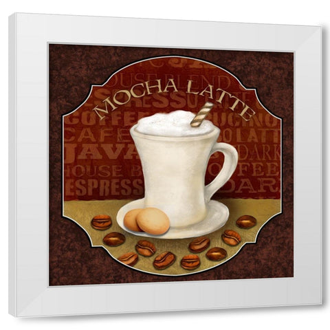 Coffee Illustration I White Modern Wood Framed Art Print by White, Abby