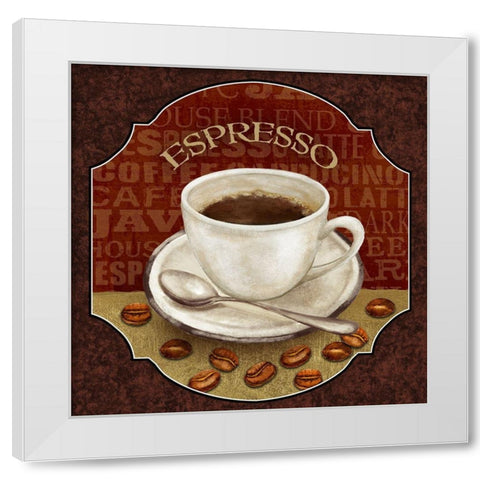 Coffee Illustration IV White Modern Wood Framed Art Print by White, Abby