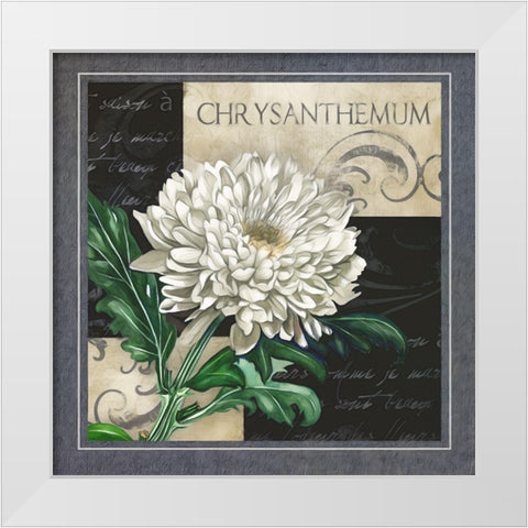 Flowers on BandW II White Modern Wood Framed Art Print by White, Abby