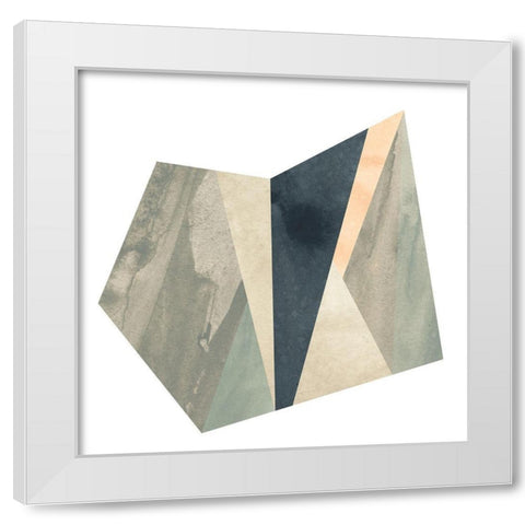 Marble Origami III White Modern Wood Framed Art Print by Vess, June Erica