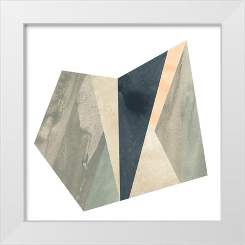 Marble Origami III White Modern Wood Framed Art Print by Vess, June Erica