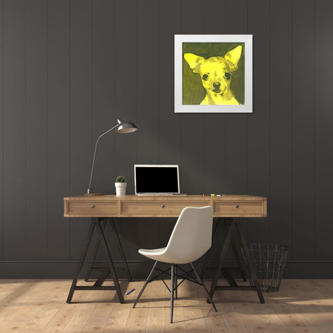 Pop Modern Dog VII White Modern Wood Framed Art Print by A Very Modern Dog