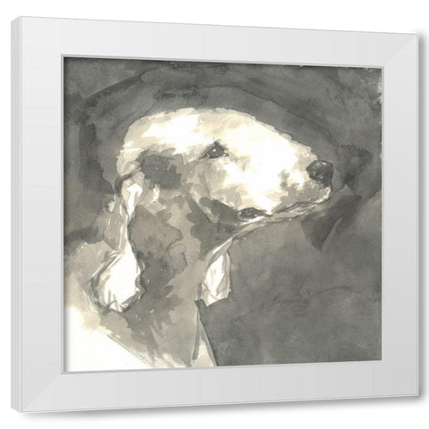 Sepia Modern Dog I White Modern Wood Framed Art Print by A Very Modern Dog