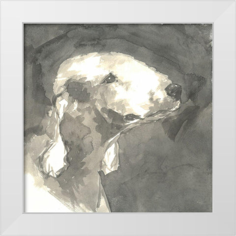 Sepia Modern Dog I White Modern Wood Framed Art Print by A Very Modern Dog