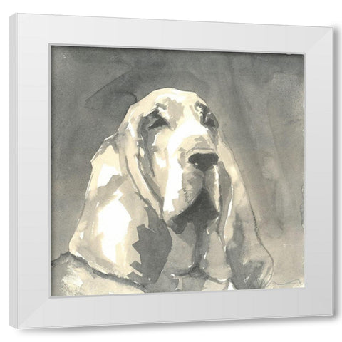 Sepia Modern Dog II White Modern Wood Framed Art Print by A Very Modern Dog