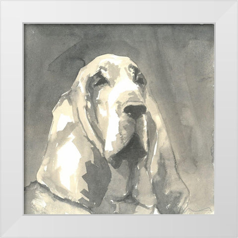 Sepia Modern Dog II White Modern Wood Framed Art Print by A Very Modern Dog