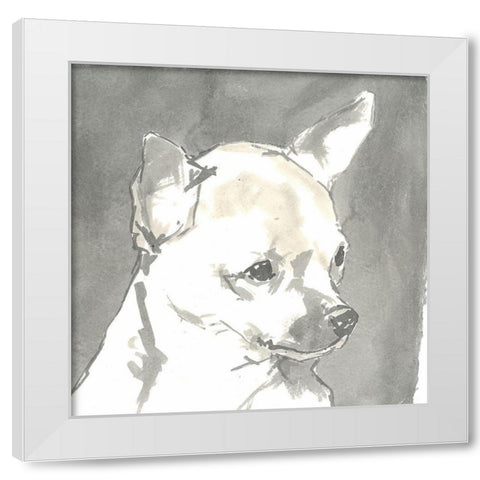 Sepia Modern Dog III White Modern Wood Framed Art Print by A Very Modern Dog
