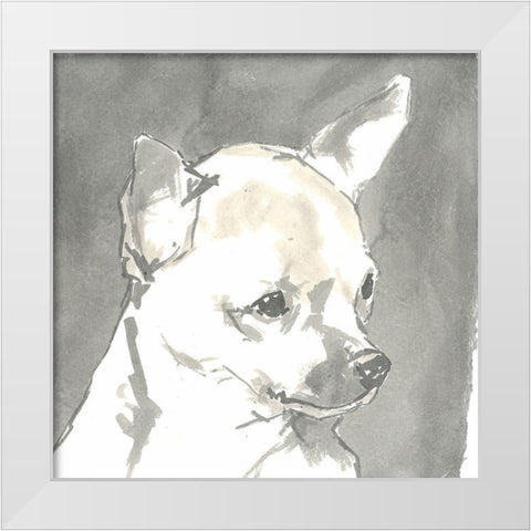 Sepia Modern Dog III White Modern Wood Framed Art Print by A Very Modern Dog