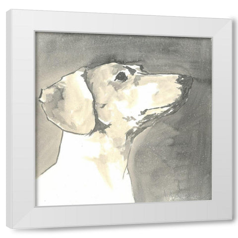 Sepia Modern Dog IV White Modern Wood Framed Art Print by A Very Modern Dog
