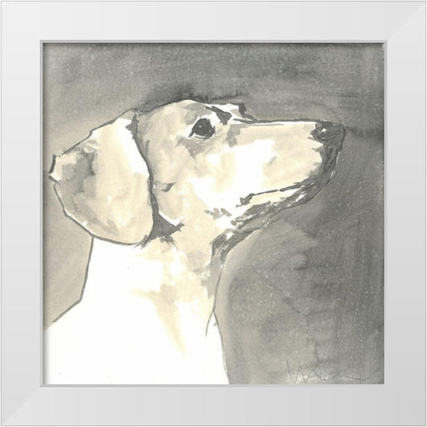 Sepia Modern Dog IV White Modern Wood Framed Art Print by A Very Modern Dog