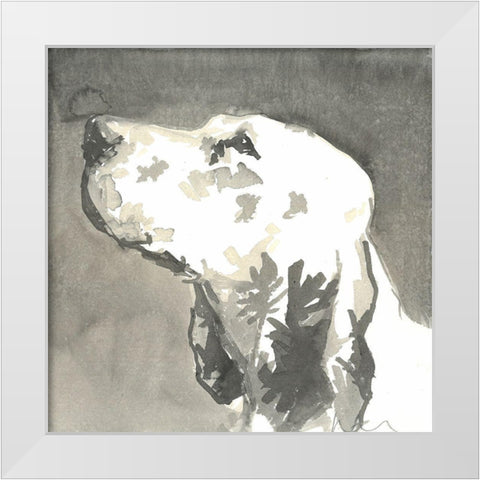 Sepia Modern Dog V White Modern Wood Framed Art Print by A Very Modern Dog
